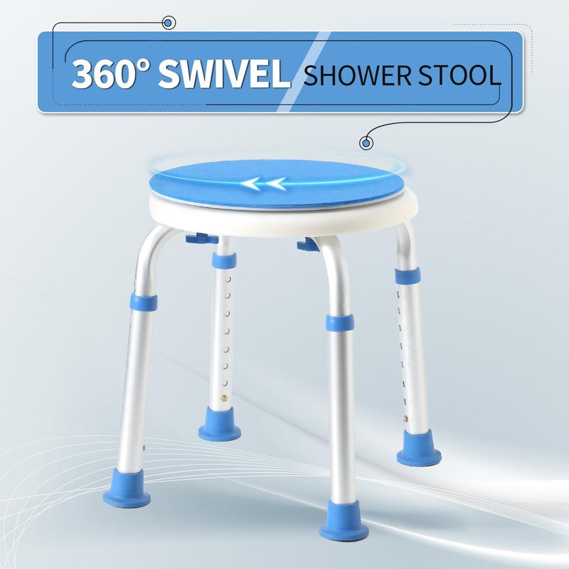 Souheilo FSA Eligible Swivel Bath Chair, Adjustable Small Chair for Inside Tub, Tool Free Shower Seat, Elderly/Disable/Pregnant by - Image 2